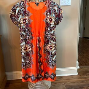 2 dresses in one ALYX WOMAN DRESS SZ: 1X EUC Orange Boho style w floral touches